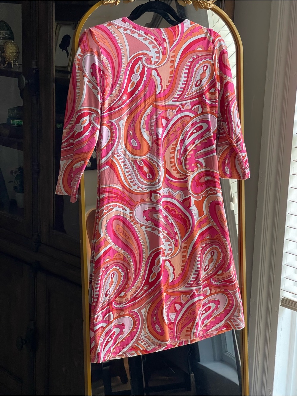 Barbara Gerwit Vintage Pink and Orange Paisley Shift Dress - Picture 8 of 8